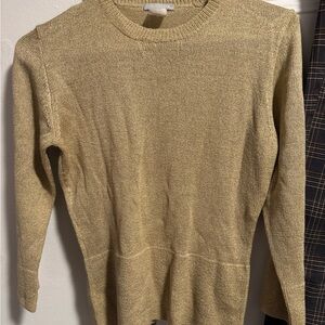 J. Crew Gold Crew Neck Sweater